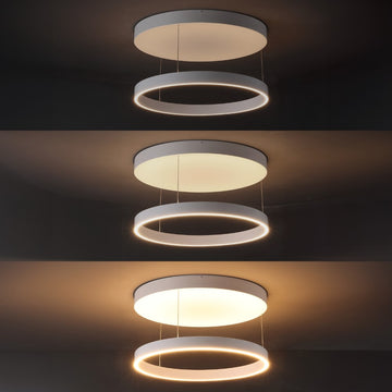 Jense 23.75" Minimalist Modern Metal Adjustable Dimmable Ring LED Pendant - JONATHAN Y